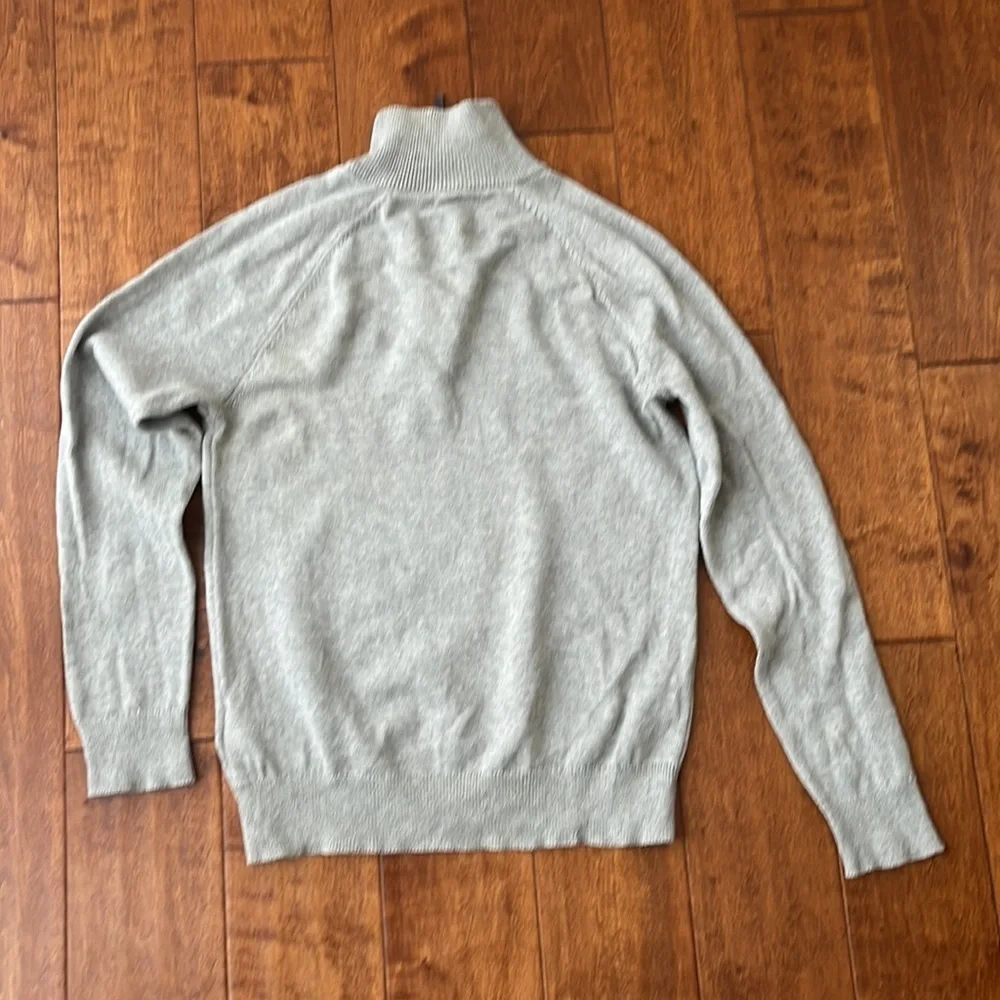 Re Imagined by J Crew Silver Sweater Pullover 1/4 Zip Cotton